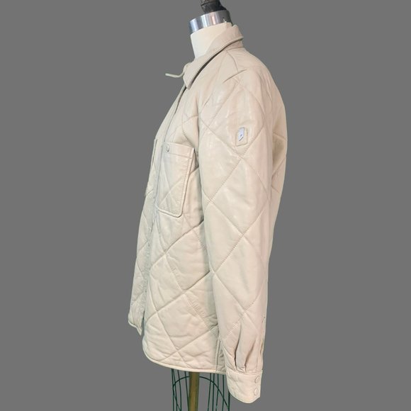 NWT MAURITIUS Oliah CF Lambskin Leather Quilted Comfort Fit Jacket, XXL, Cream - Picture 4 of 5